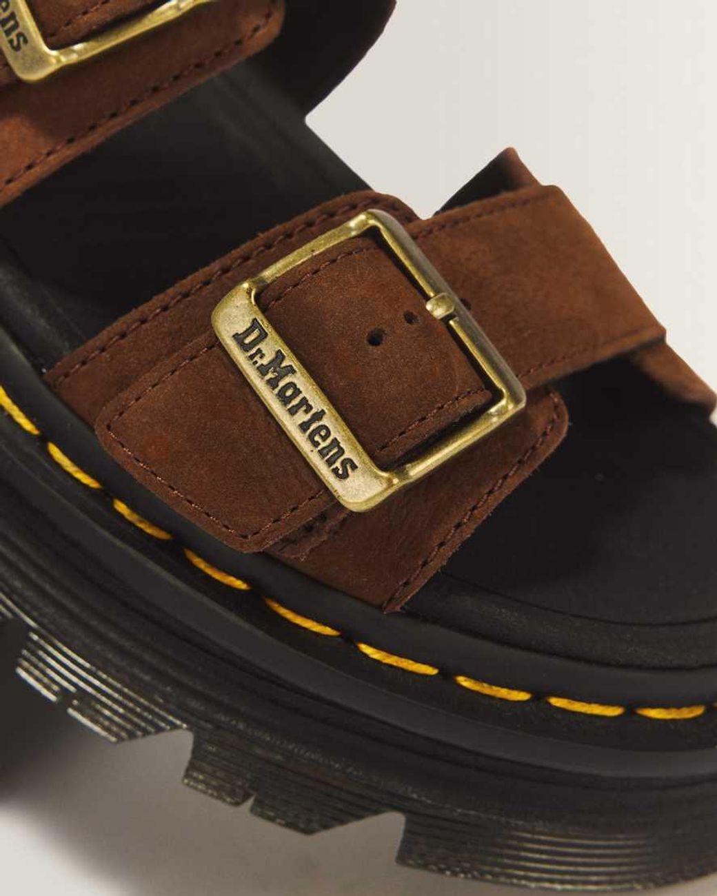 Dr. Martens Black Zebzag Nubuck Platform Sandals