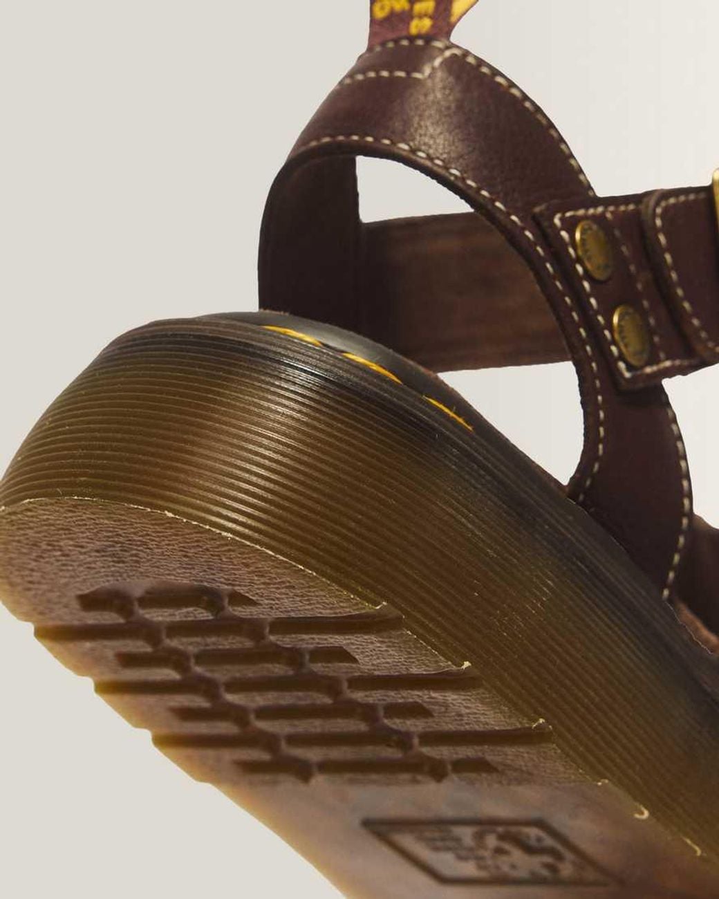 Dr. Martens Brown Gryphon Quad Grizzly Leather Sandals