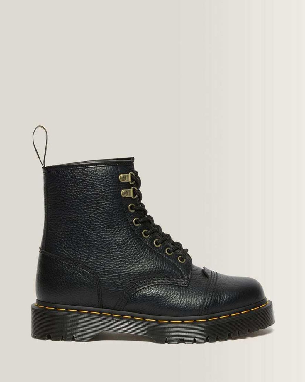 Dr. Martens Black 1460 Bex Faux Fur-Lined Leather Lace Up Boots for men