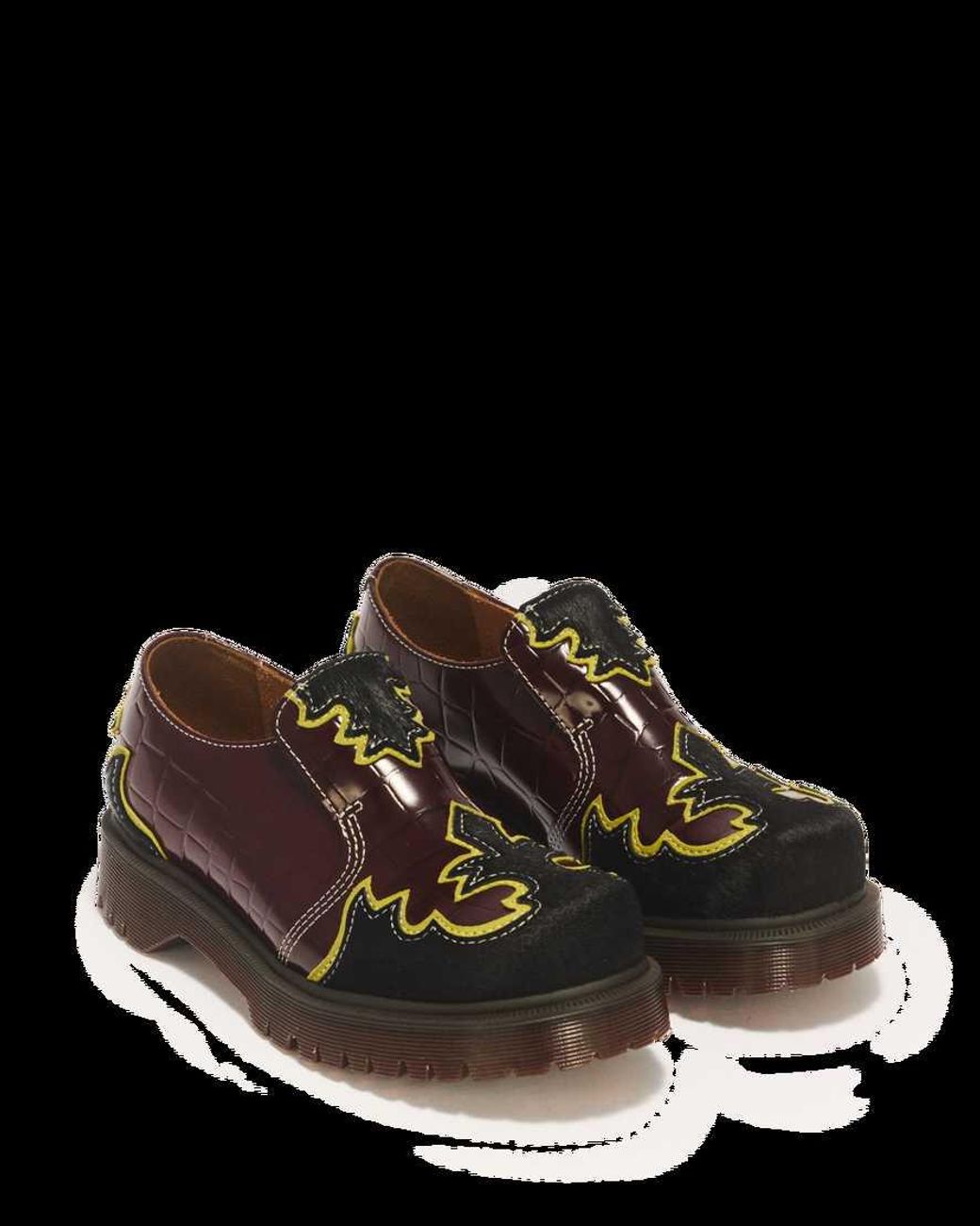 Dr. Martens Black Rejena Croc Emboss & Hair On Leather Loafers
