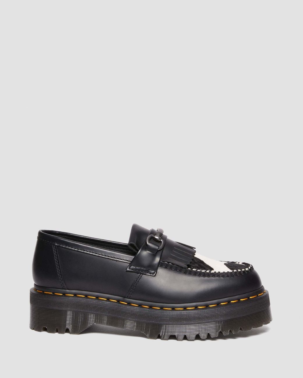 Dr. Martens Adrian Snaffle Hair on Leather Cow Print Kiltie