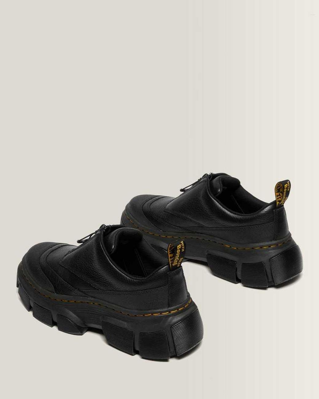 Dr. Martens Black Dmxl Zip Leather Shoes for men