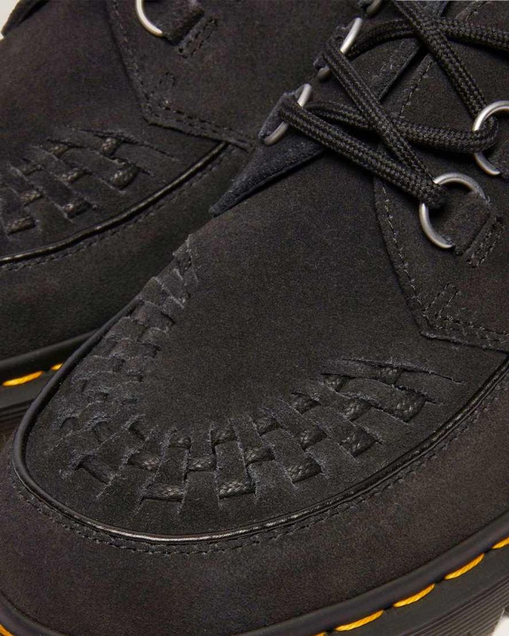 Dr. Martens Black Ramsey Woven Suede Creepers Shoes for men