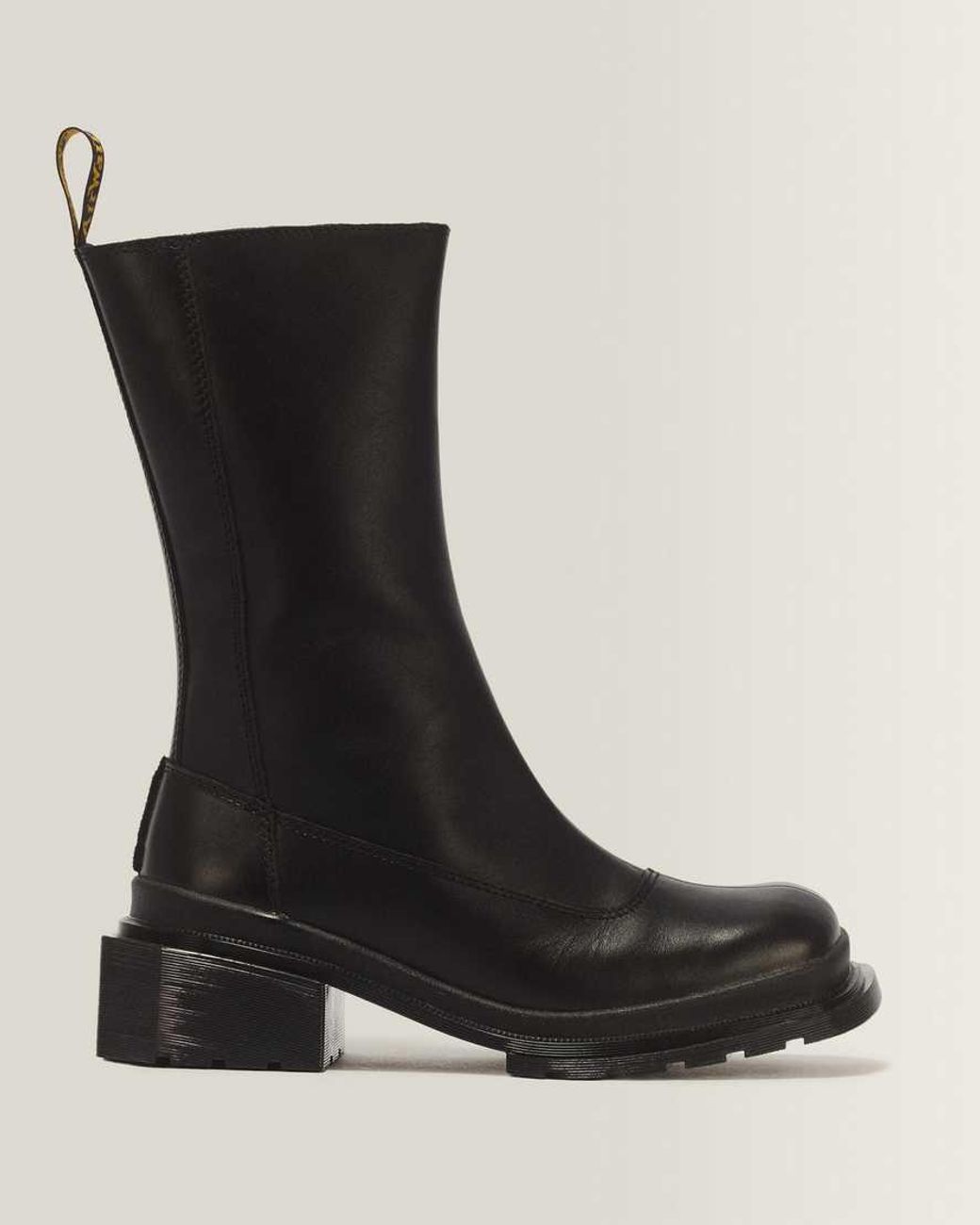 Dr. Martens Black Maybole Hi Square Toe Leather Chelsea Boots