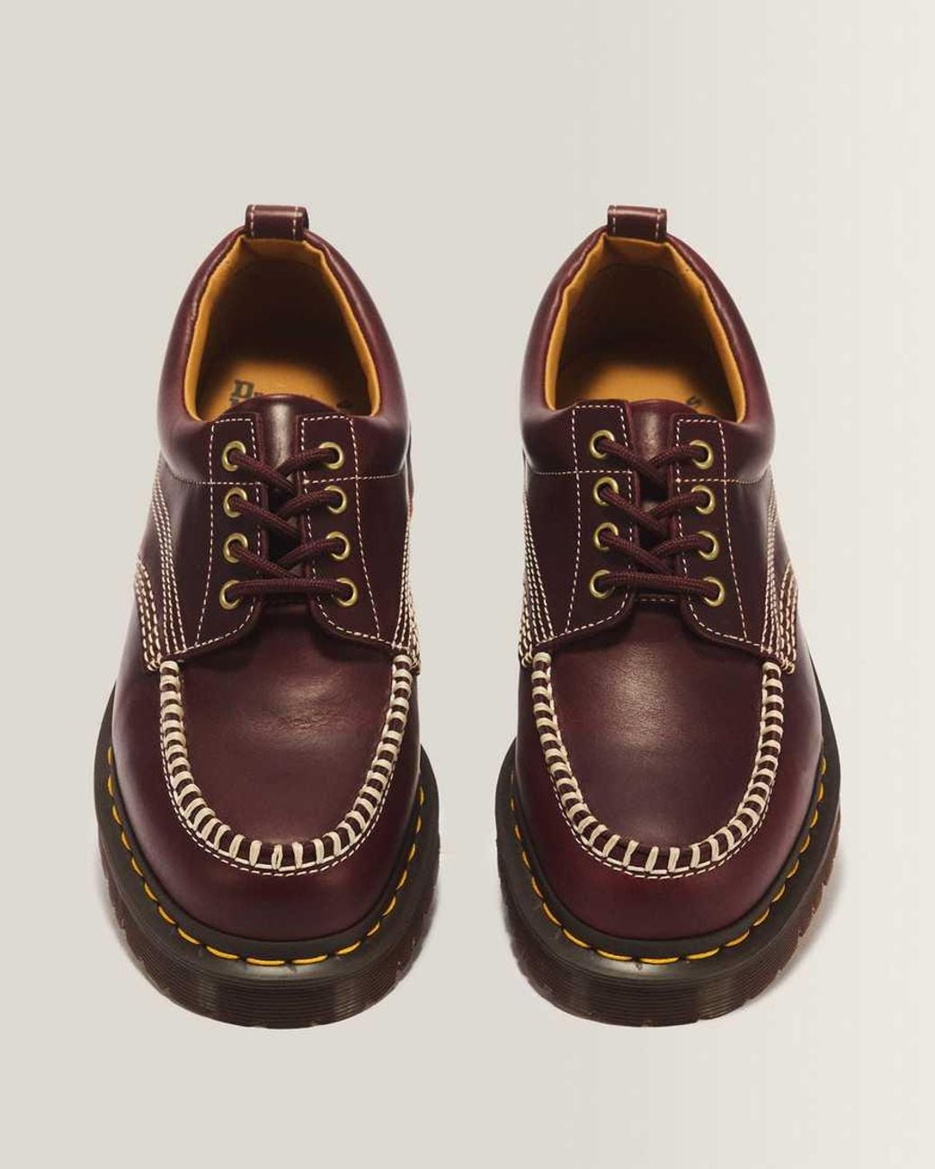 Dr. Martens Brown Lowell Leather Moc Toe Shoes for men