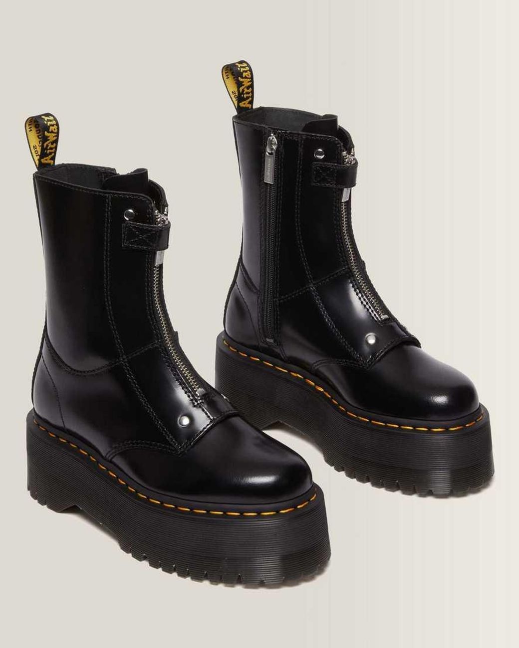 Dr. Martens Black Jetta Hi Max Buttero Leather Platform Boots