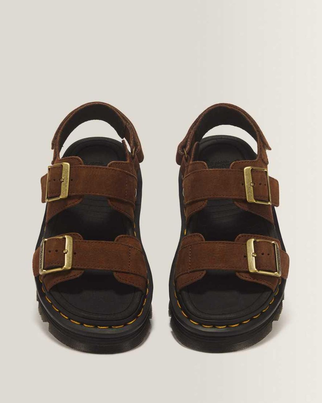 Dr. Martens Black Zebzag Nubuck Platform Sandals