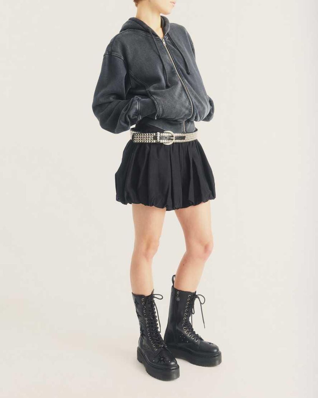 Dr. Martens Black 1B99 Wmg 14 Eye Leather & Velvet Lace Up Boots