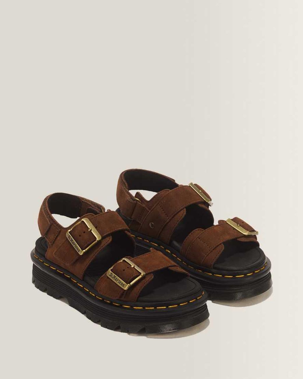 Dr. Martens Black Zebzag Nubuck Platform Sandals