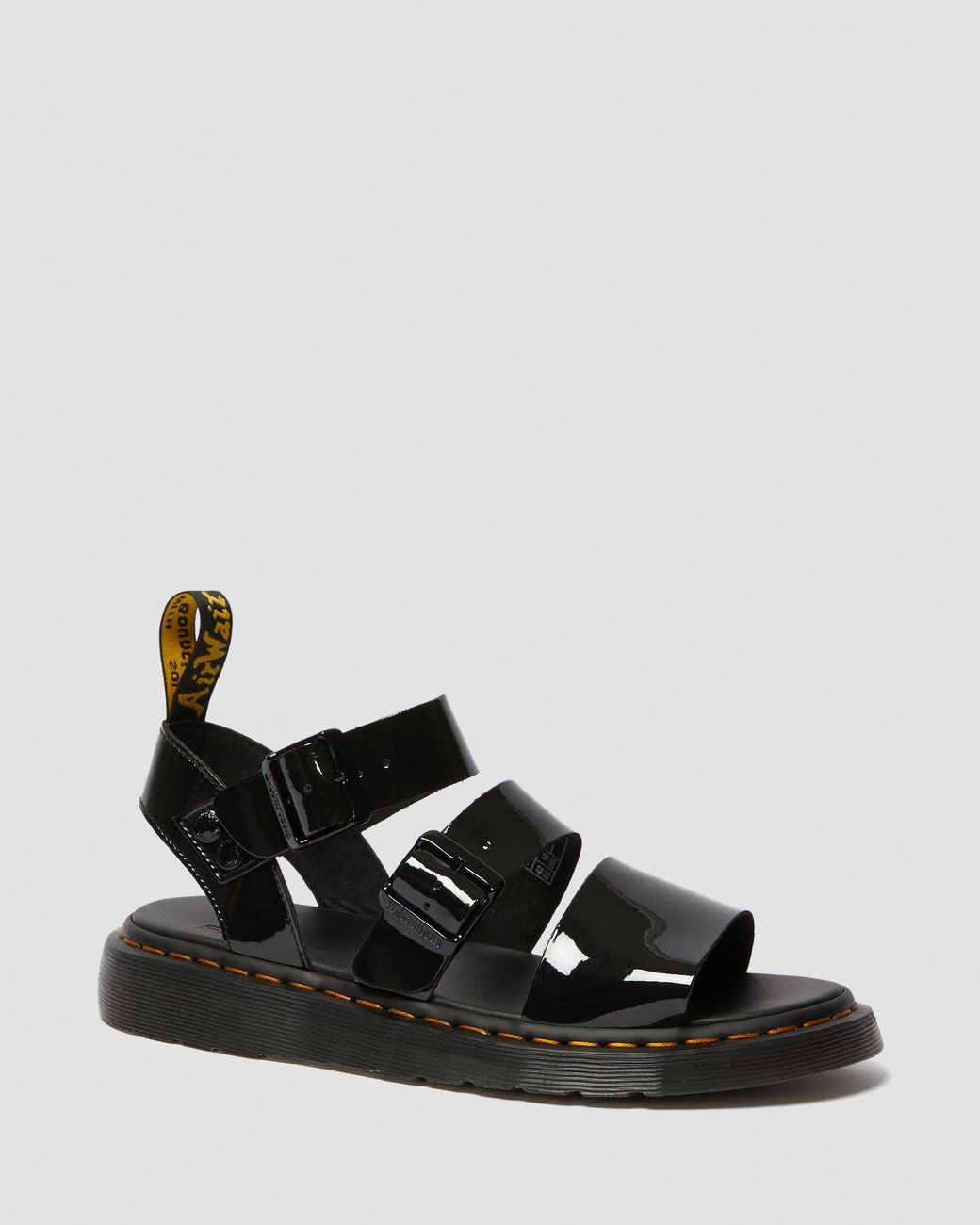 Dr. Martens Gryphon Patent Leather Gladiator Sandals in Black for Men ...
