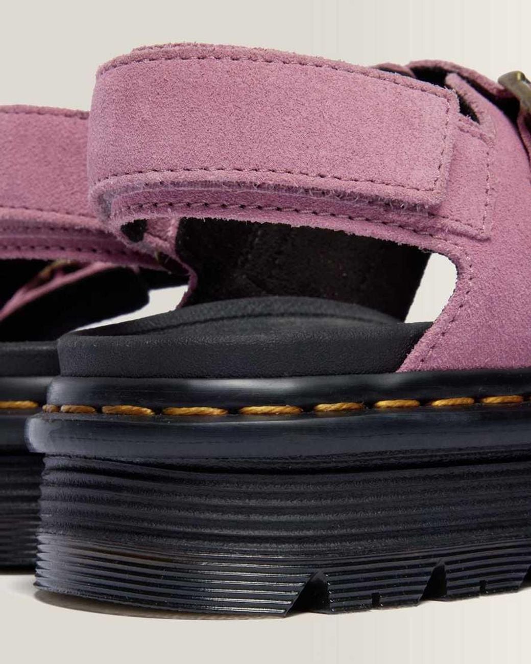Dr. Martens Pink Zebzag Suede Platform Sandals