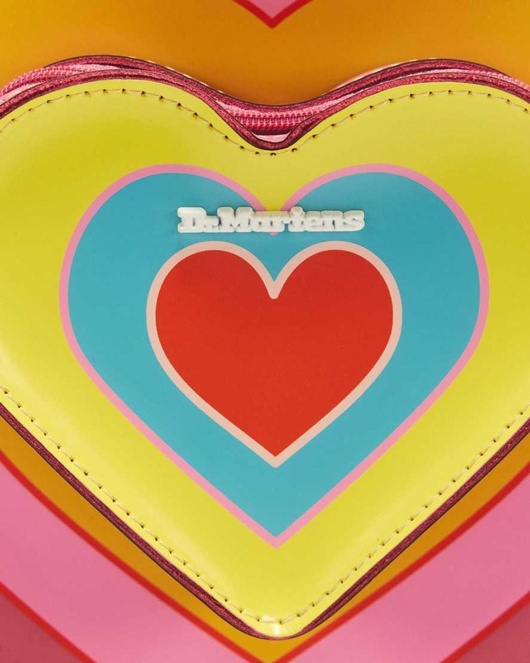Dr. Martens Pink Leather Powerpuff Heart Backpack
