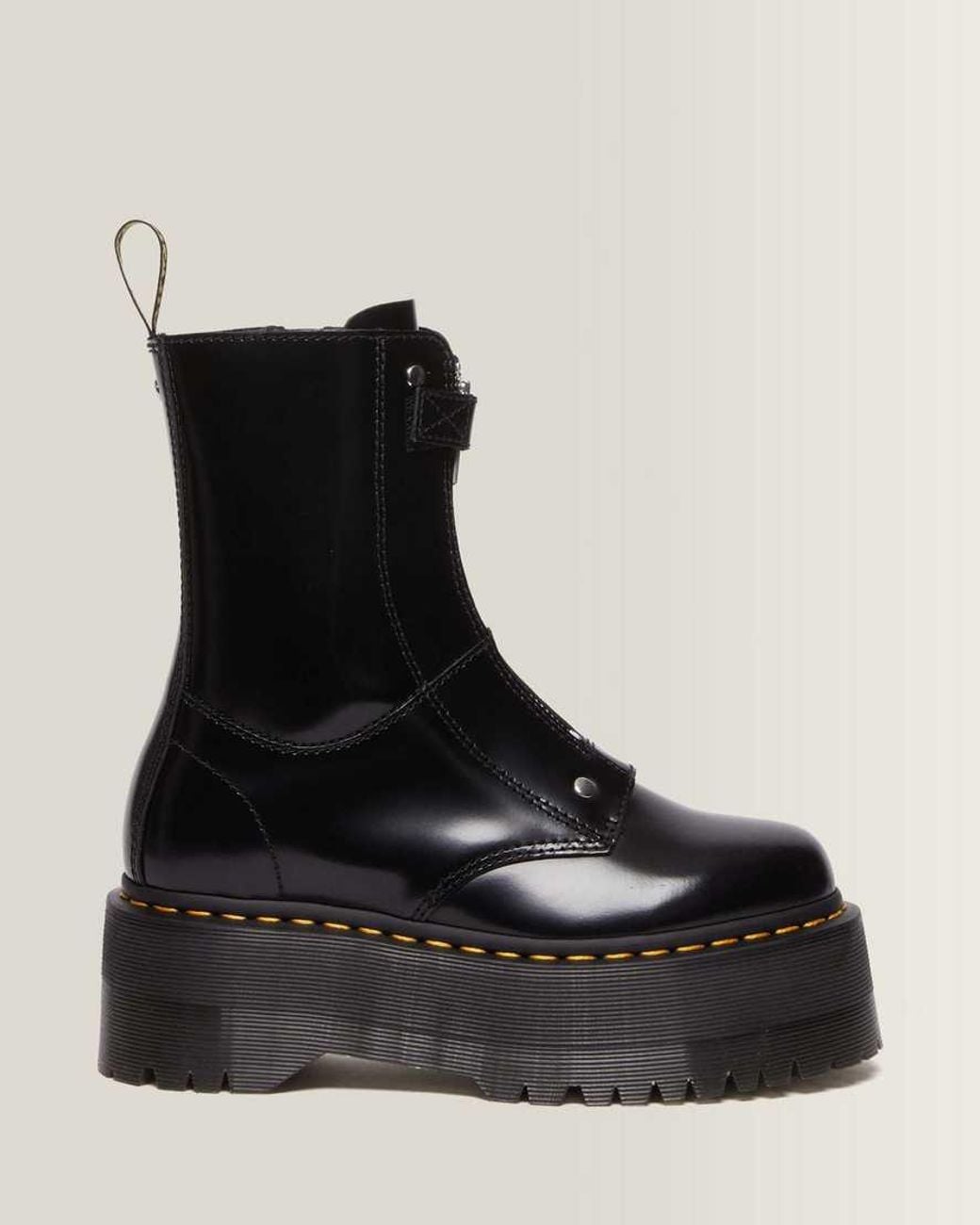 Dr. Martens Black Jetta Hi Max Buttero Leather Platform Boots