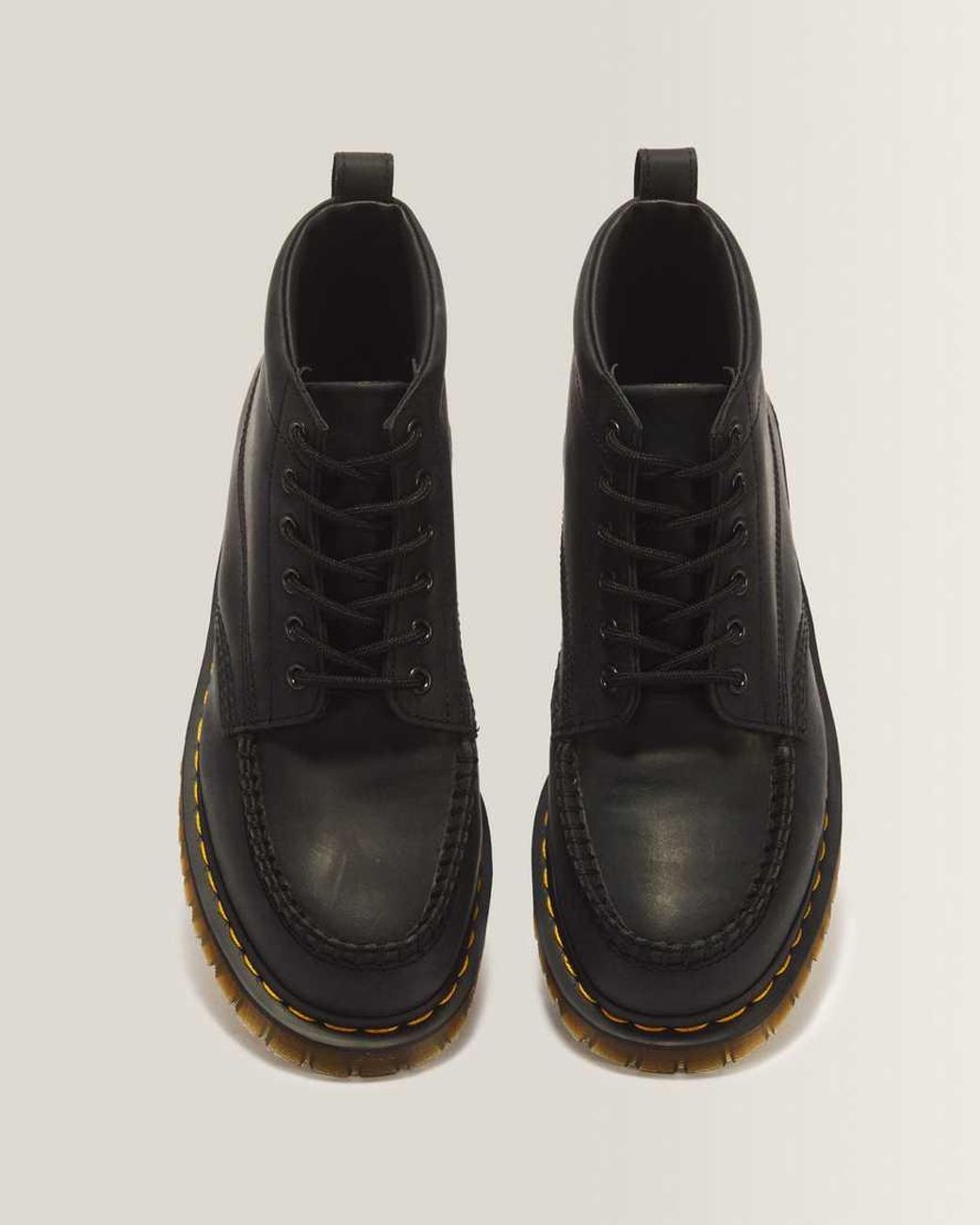 Dr. Martens Black Lowell Chukka 6 Eye Crazy Horse Leather Moc Toe Boots for men