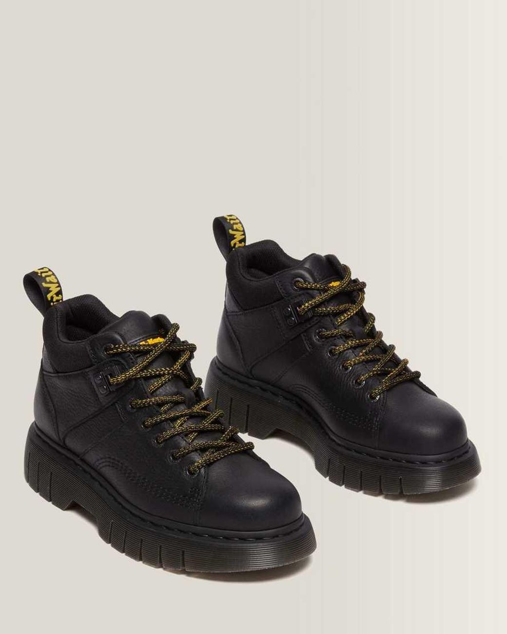 Dr. Martens Black Woodard Leather Lace Up Ankle Boots for men