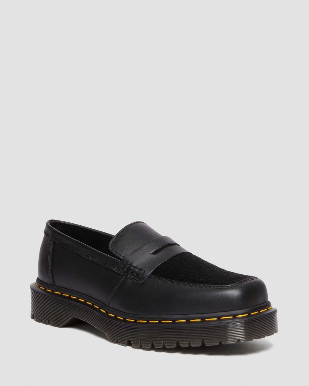 Dr. Martens Penton Bex Square Toe Hair-on & Leather Loafers in Black ...