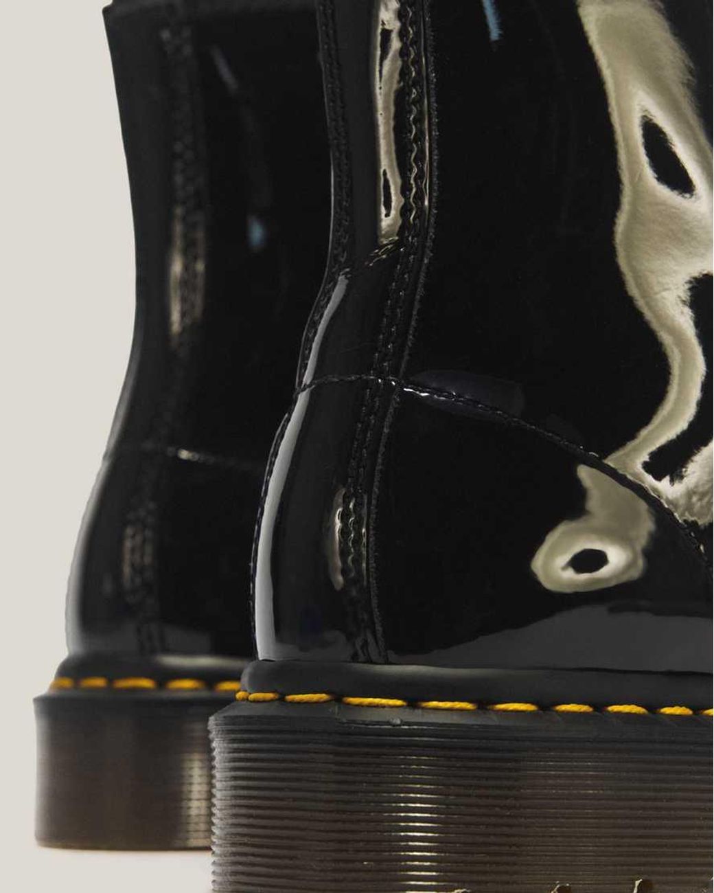 Dr. Martens 1460 Patent Leather Lace Up Boots In Black Lucido/patent Lamper