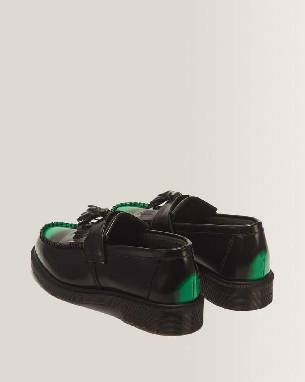Dr. Martens Black Adrian Tassel Arcadia Rub Off Leather Loafers for men