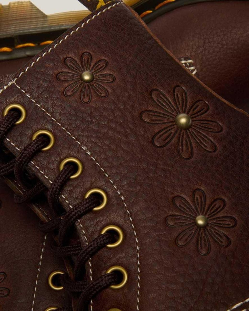 Dr. Martens Brown 1460 Pascal Flower Grizzly Leather Boots