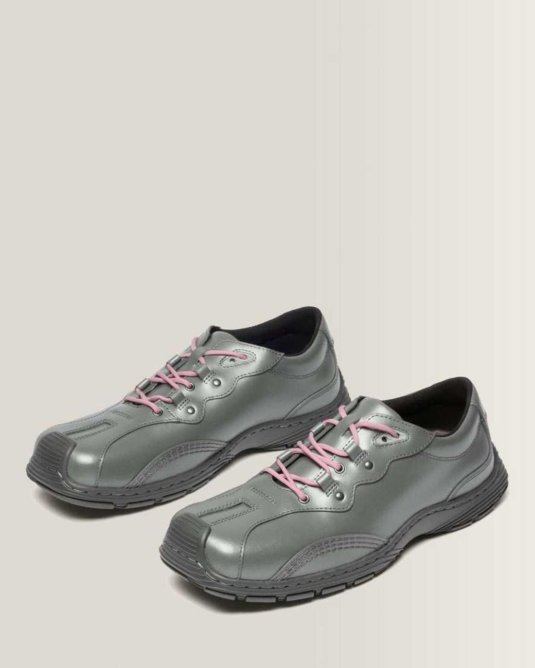 Dr. Martens Gray Aurix Satin Finish Leather 5I Shoes for men