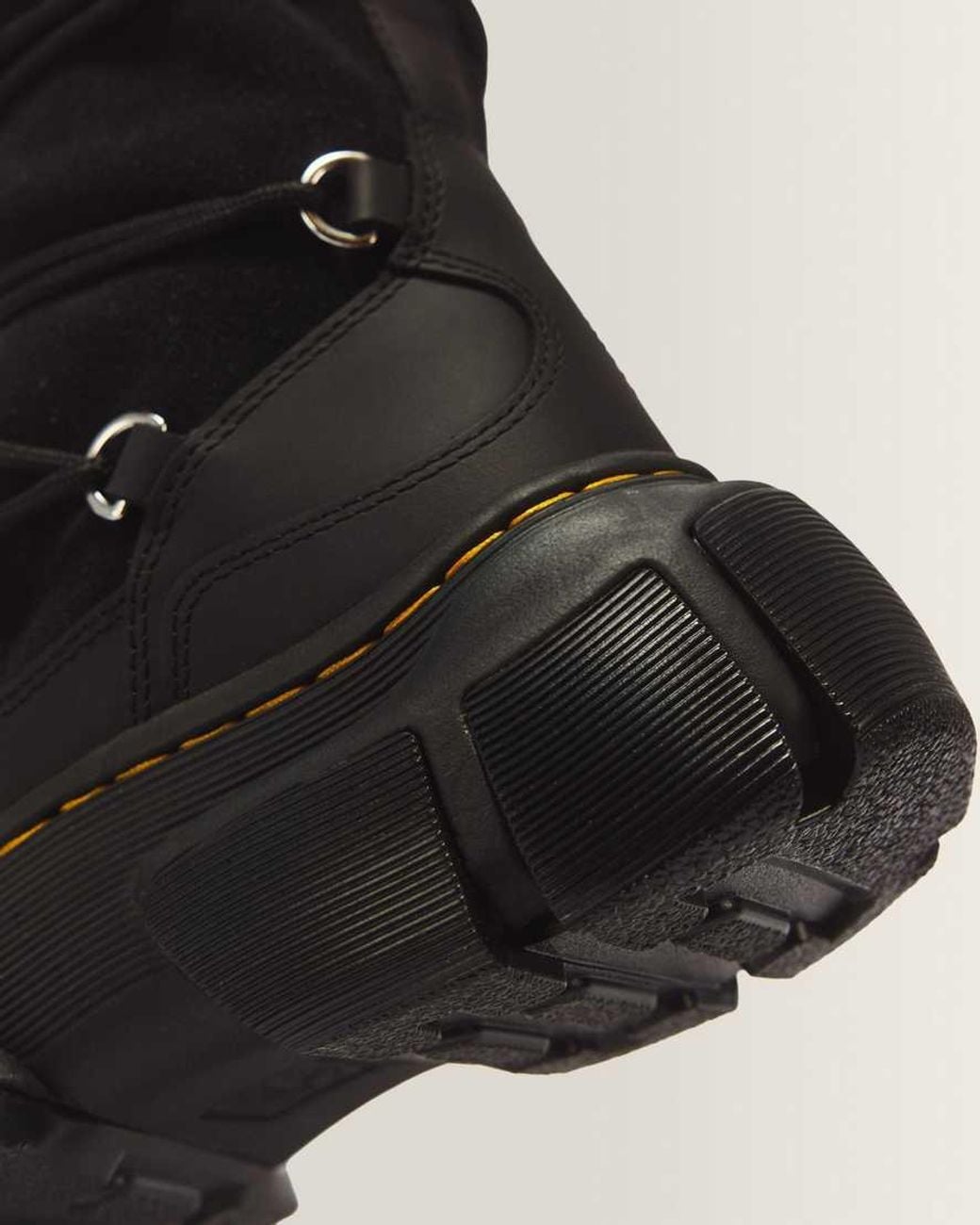 Dr. Martens Black Dmxl 7 Tie Faux Fur & Leather Boots