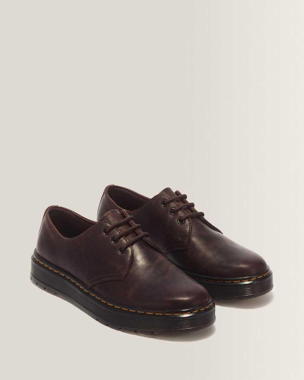 Dr. Martens Brown Brookline Lo Crazy Horse Leather Shoes for men