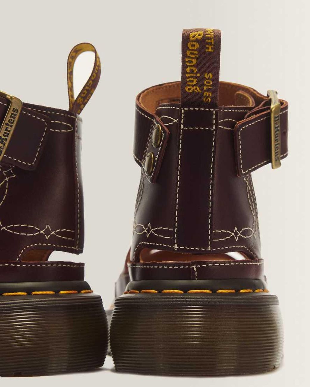 Dr. Martens Brown Clarissa Ii Quad Desert Rodeo Classic Pull Up Leather Sandals