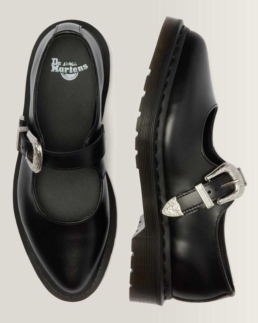Dr. Martens Black Elphie Mary Jane Atlas Leather Shoes