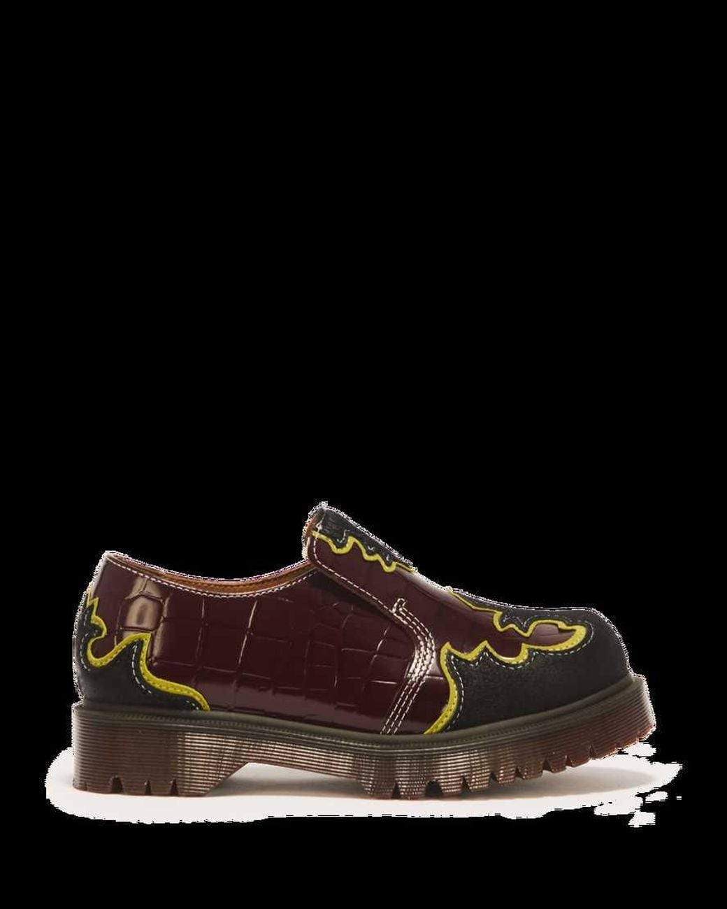 Dr. Martens Black Rejena Croc Emboss & Hair On Leather Loafers