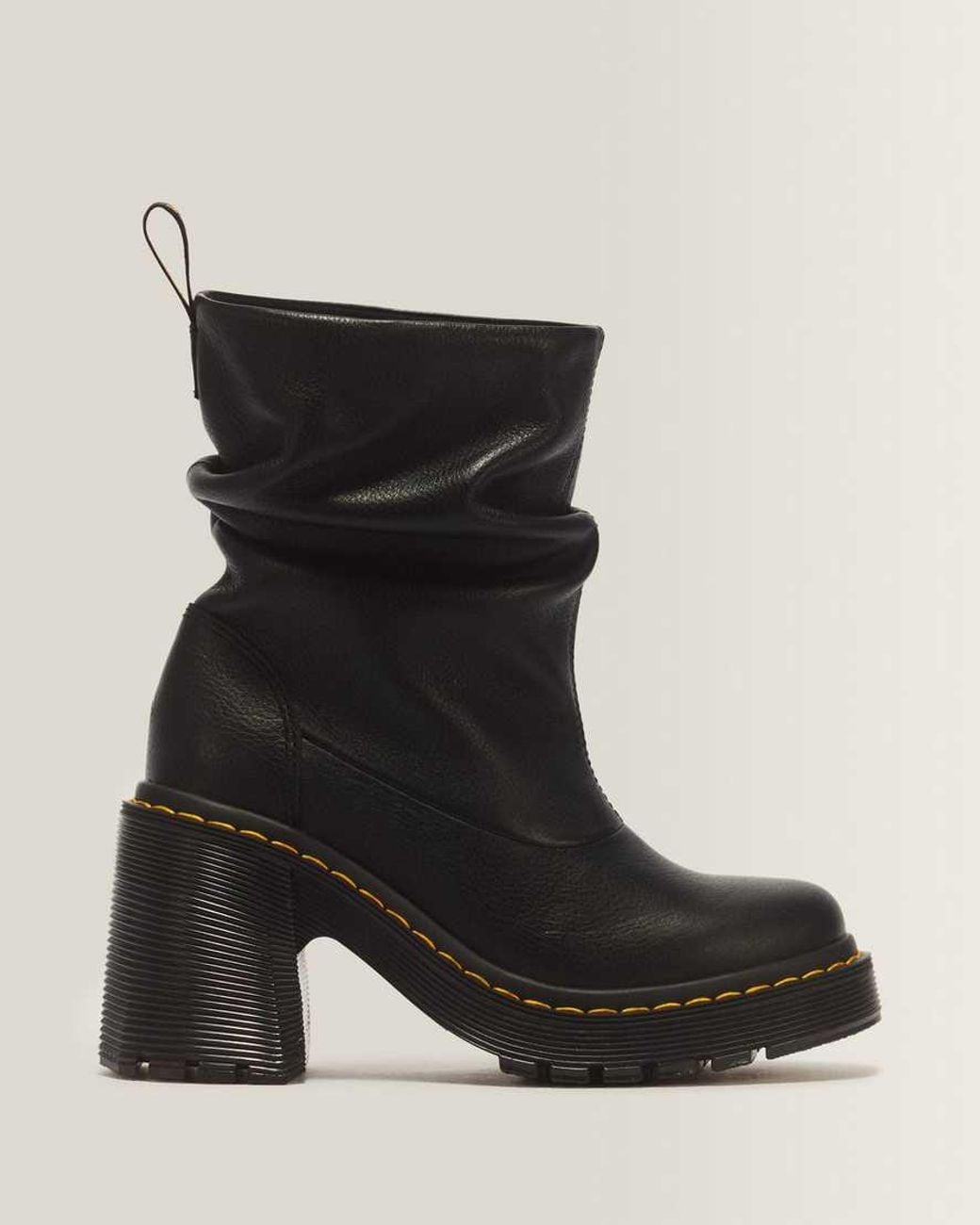 Dr. Martens Black Kasey Lo Virginia Leather Heeled Boots