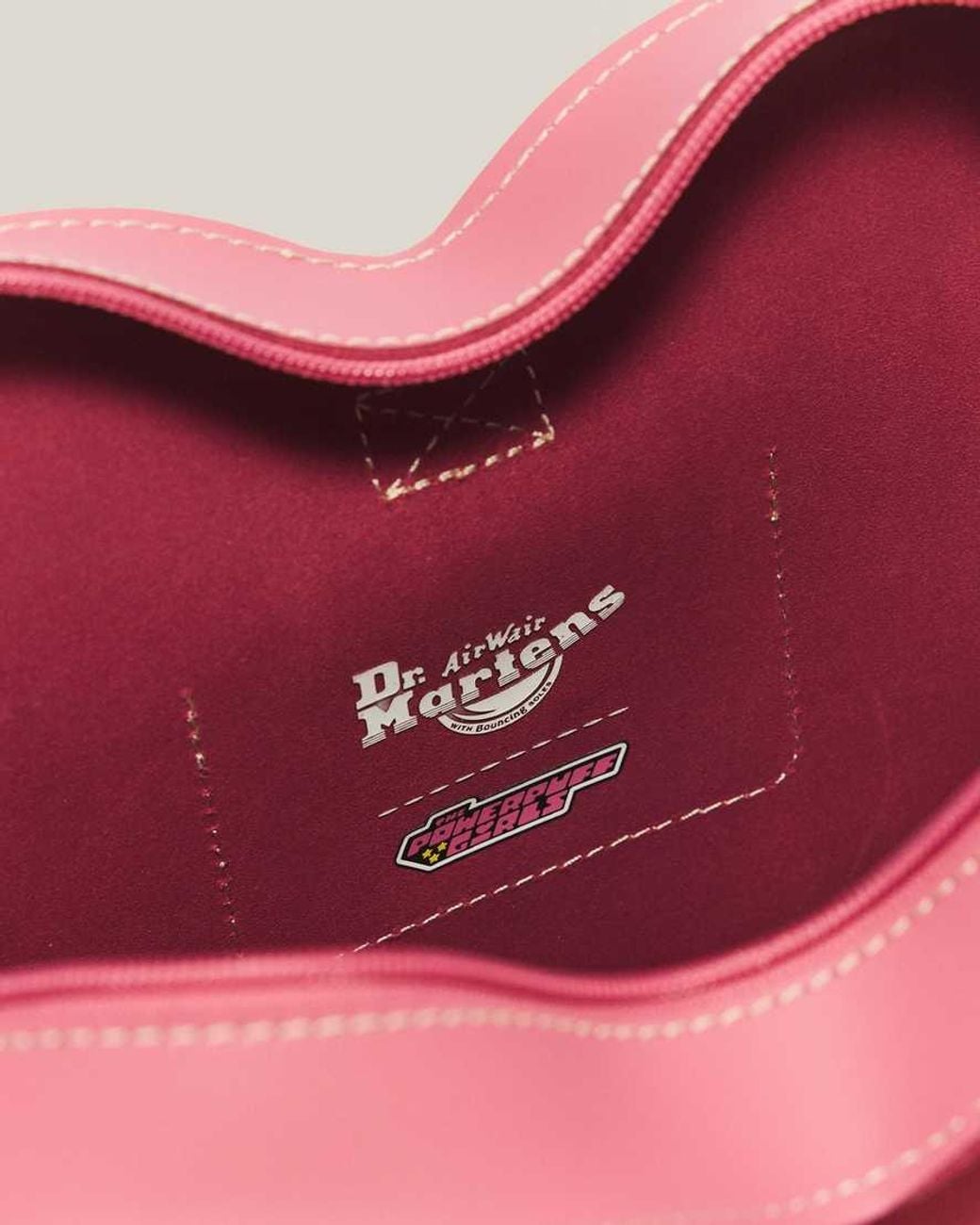 Dr. Martens Pink Leather Powerpuff Heart Backpack