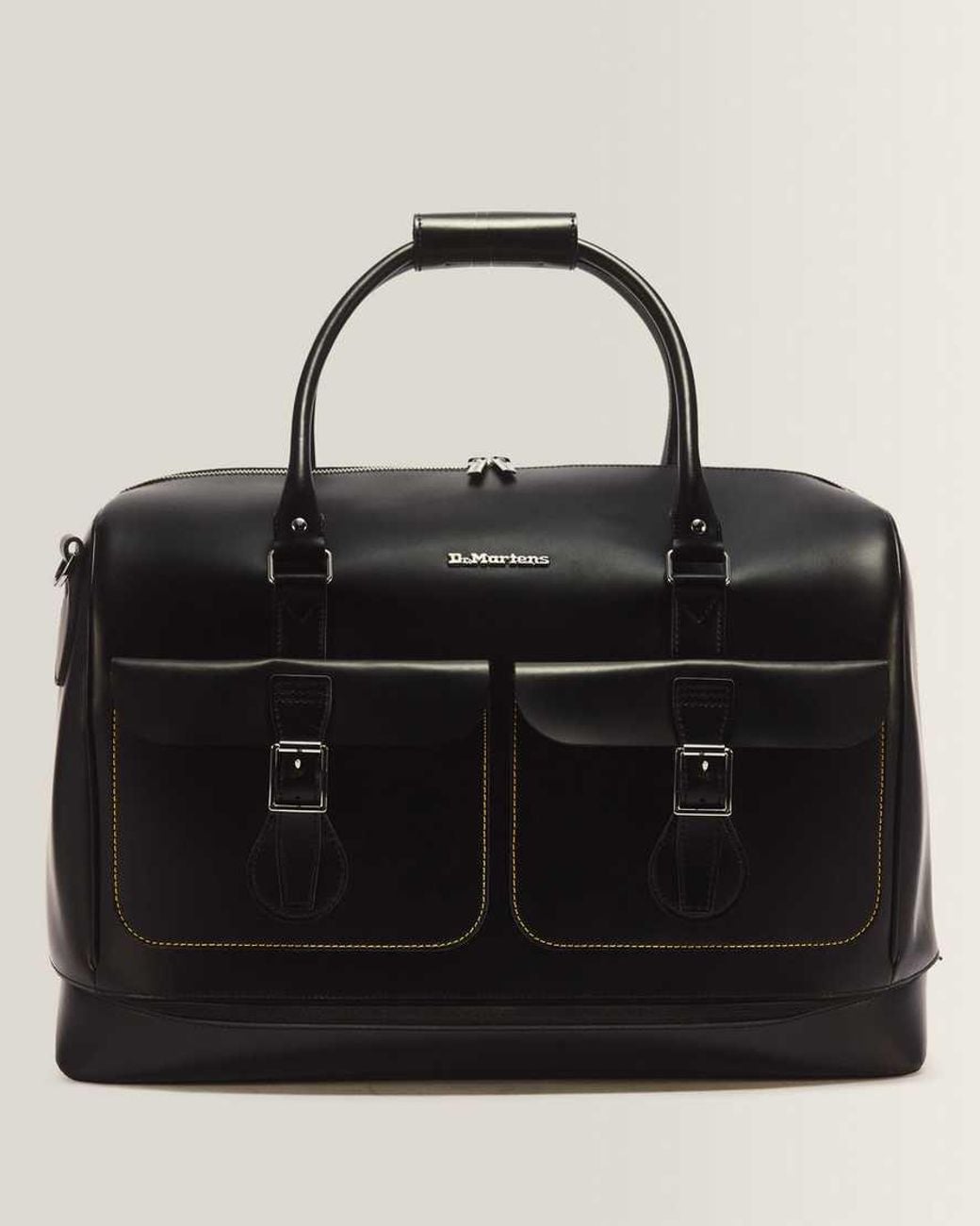 Dr. Martens Black Smooth Leather Weekender Bag