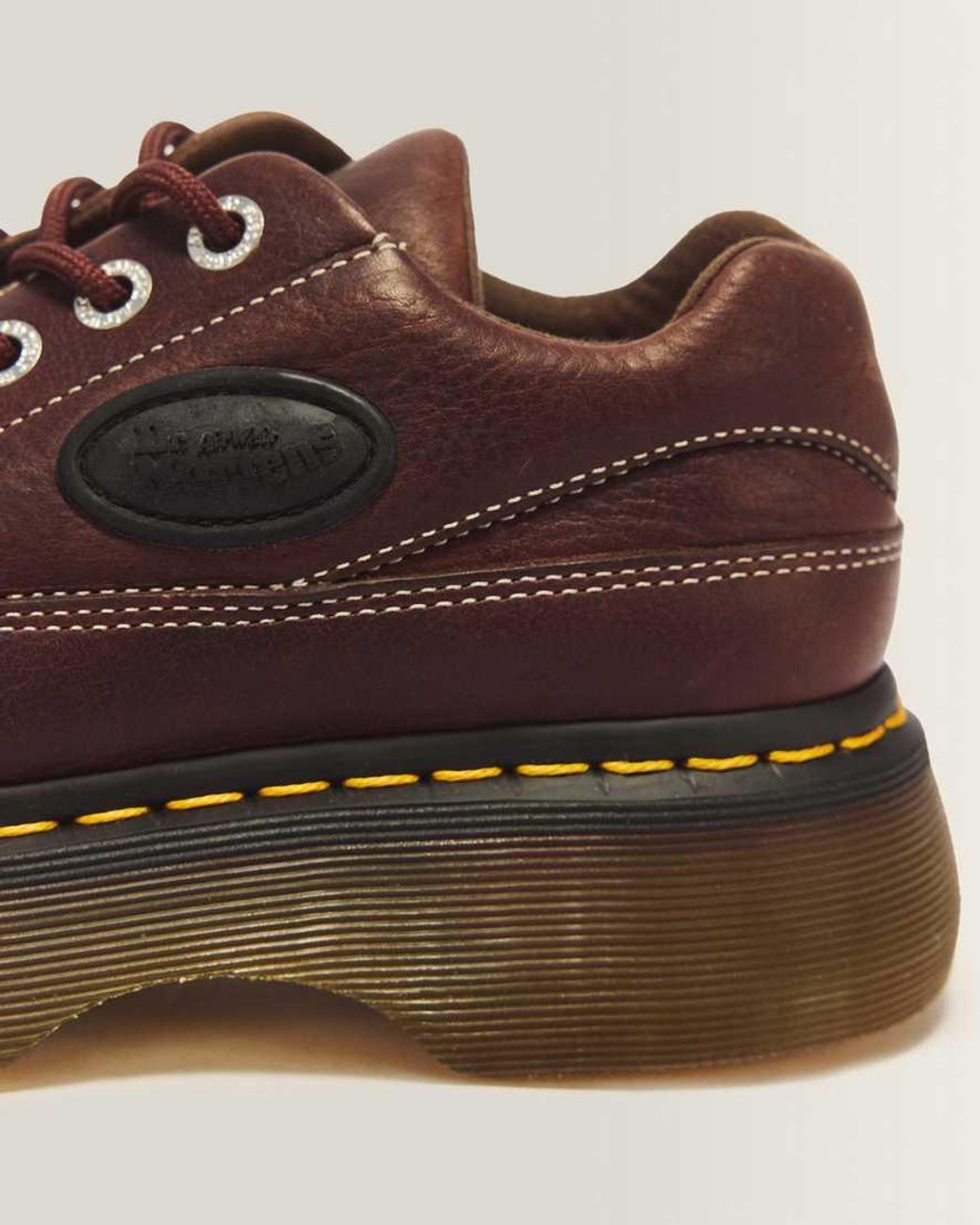 Dr. Martens Brown Buzz 5-Eye Grizzly Leather Shoes