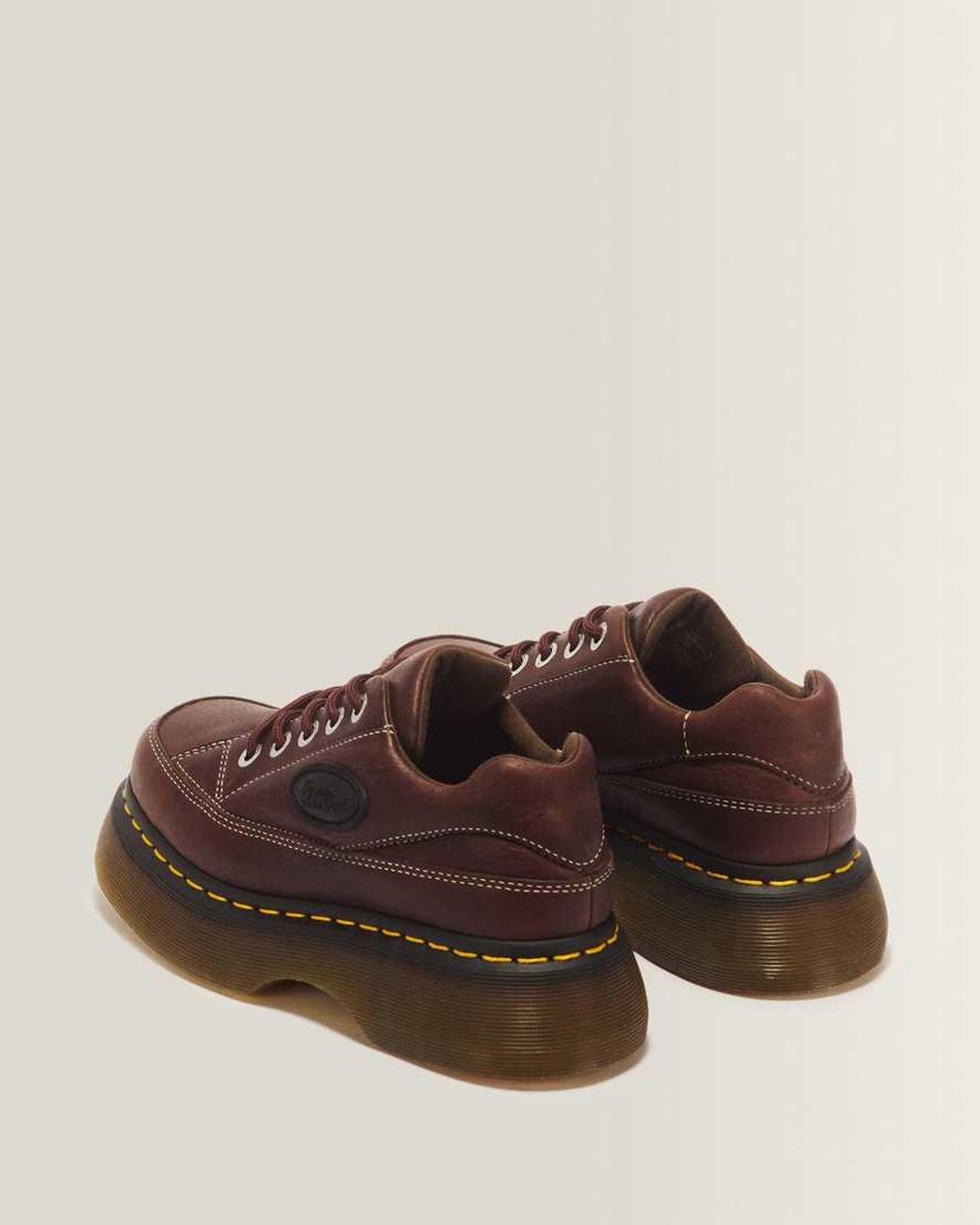 Dr. Martens Brown Buzz 5-Eye Grizzly Leather Shoes