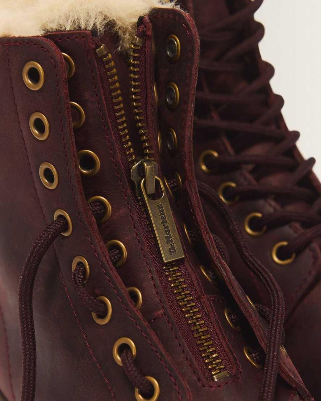 Dr. Martens Brown 1460 Serena Zip 8 Eye Crazy Horse Leather Boots
