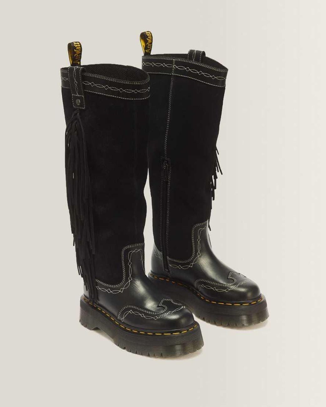 Dr. Martens Black Desert Rodeo Quad Hi Leather & Suede Boots