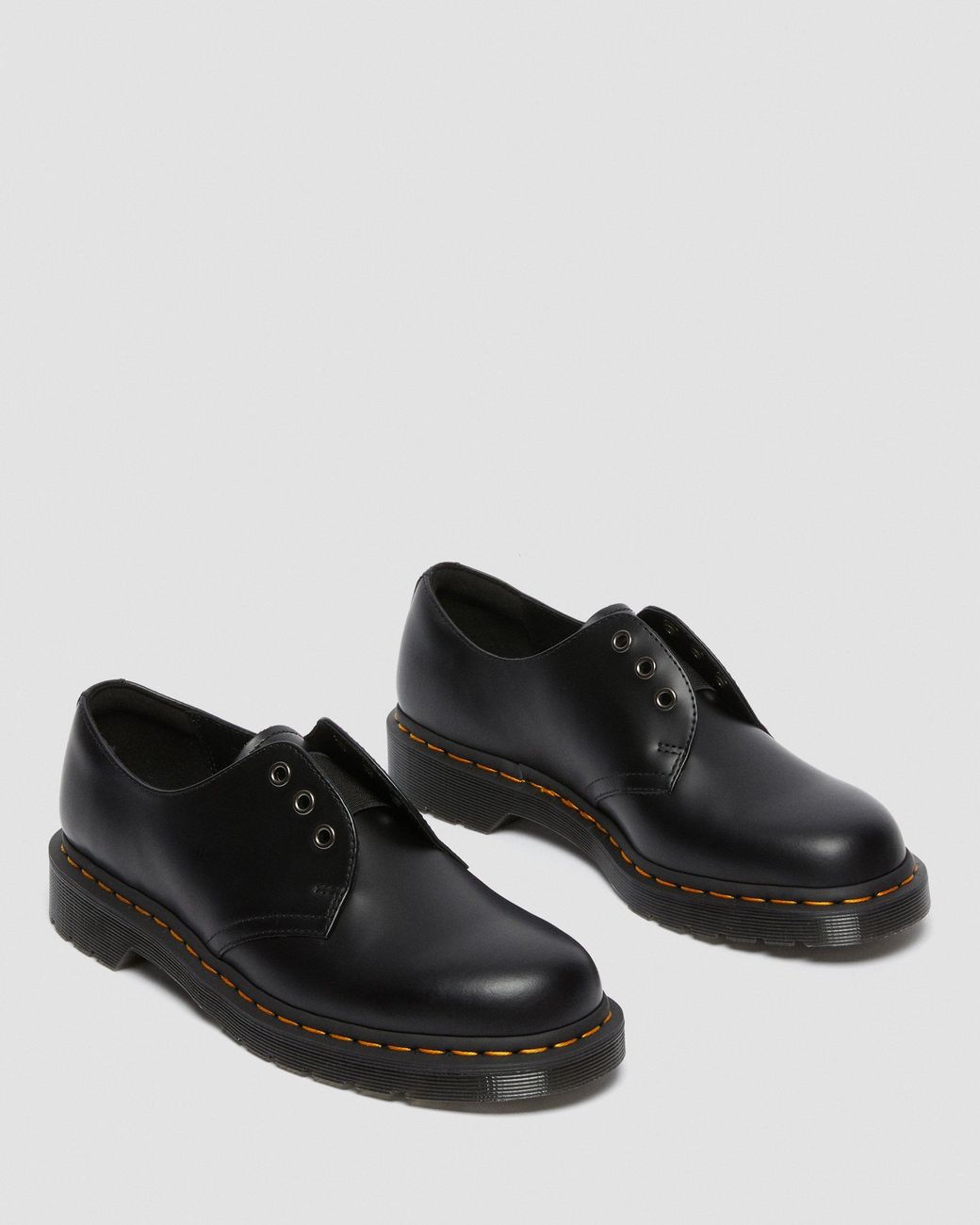 Dr. Martens 1461 Elastic Smooth Leather Oxford Shoes in Black | Lyst