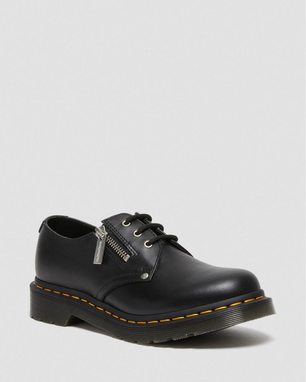 Dr. Martens 1461 Women's Double Zip Leather Oxford Shoes in Black | Lyst