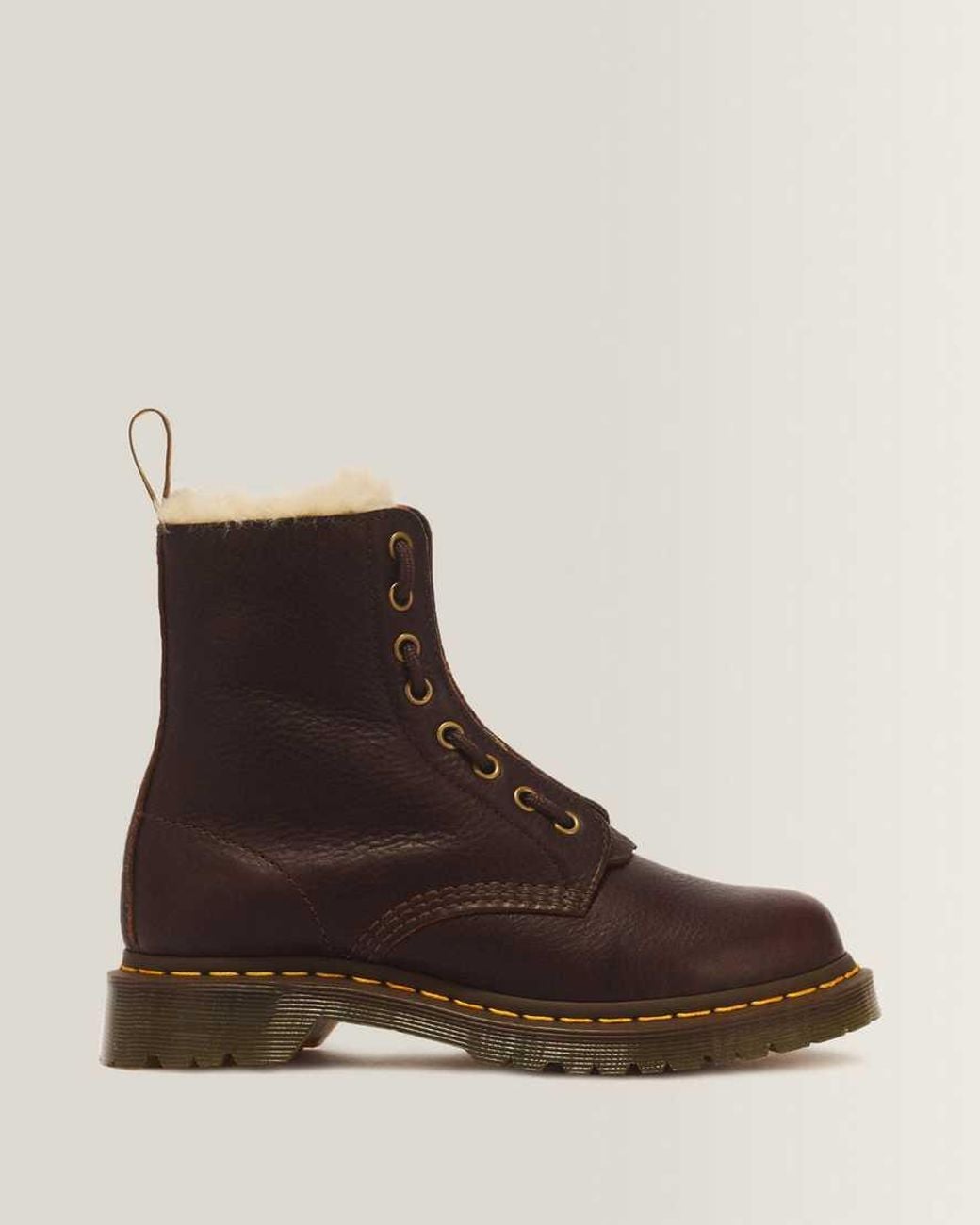 Dr. Martens Brown 1460 Serena Zip 8 Eye Grizzly Leather Boots