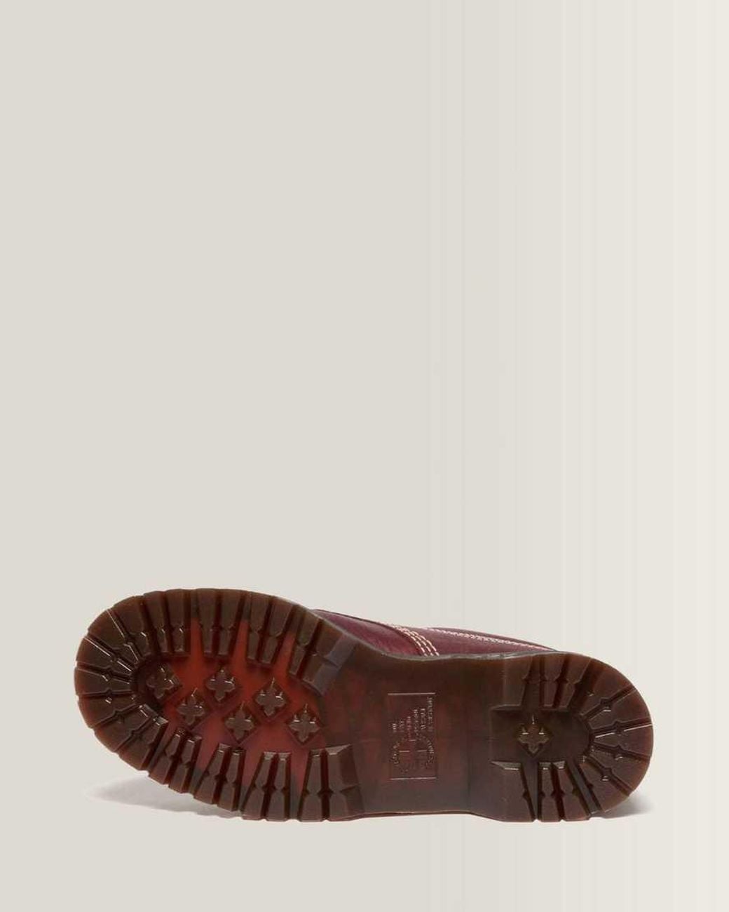 Dr. Martens Red Lowell Wild Grain Leather Moc Toe Shoes for men