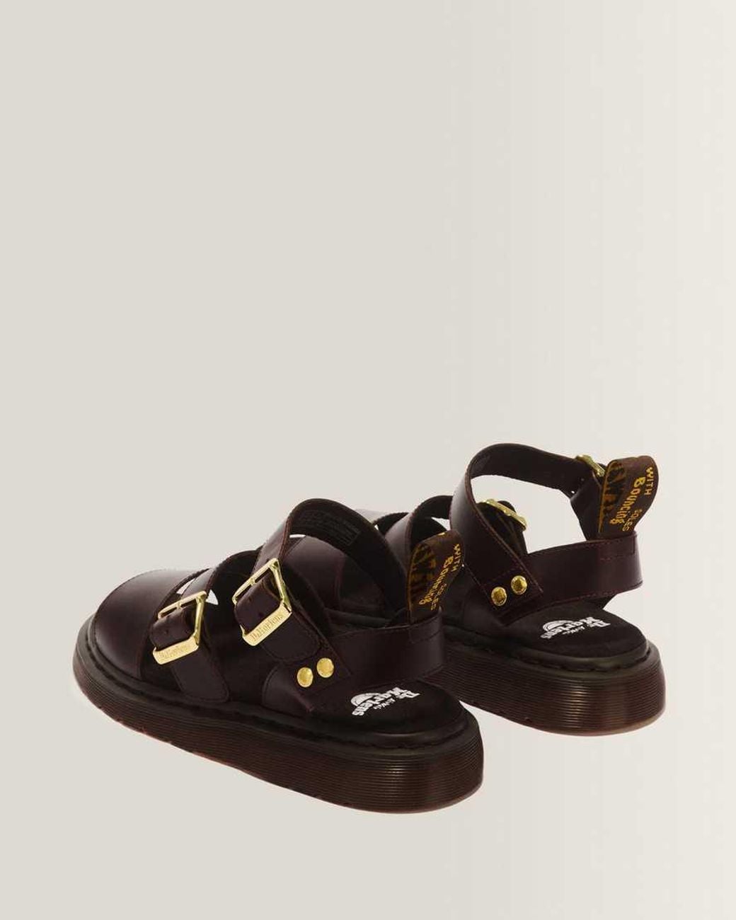 Dr. Martens Black Gryphon Atlas Leather Gladiator Sandals for men