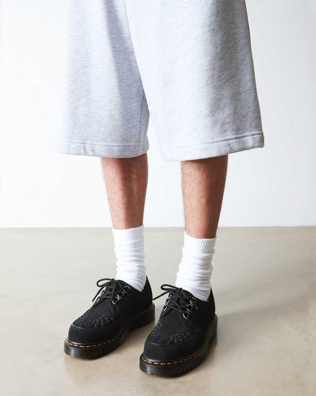 Dr. Martens Black Ramsey Woven Suede Creepers Shoes for men