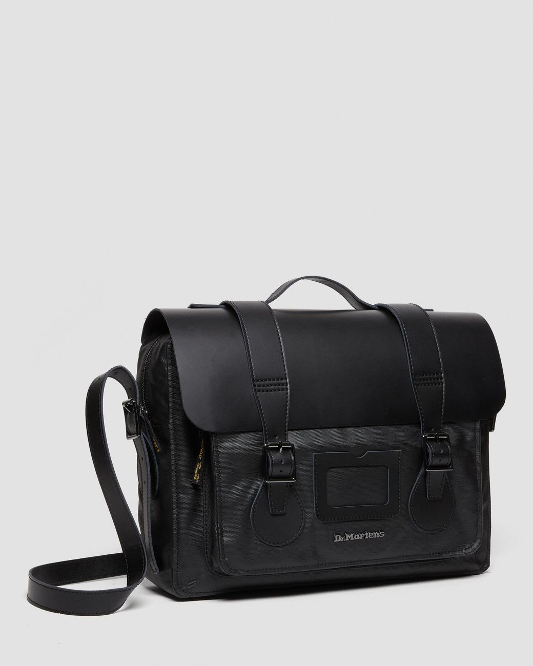 Dr. Martens Kiev Smooth Leather Canvas Messenger Bag in Black Lyst UK