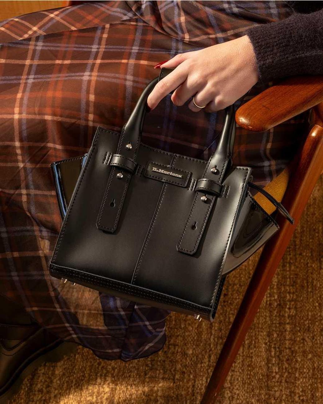 Dr. Martens Black Small Leather Tote Bag