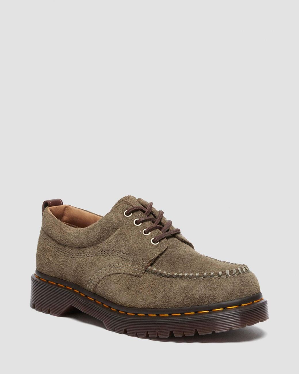 Dr. Martens Lowell Suede Moc Toe Shoes in Brown | Lyst