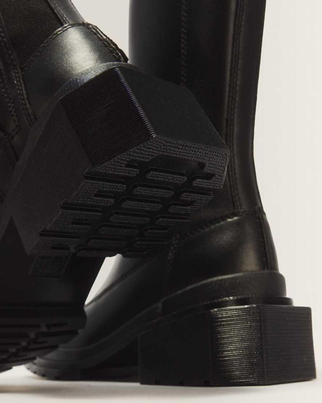 Dr. Martens Black Maybole Hi Square Toe Leather Chelsea Boots