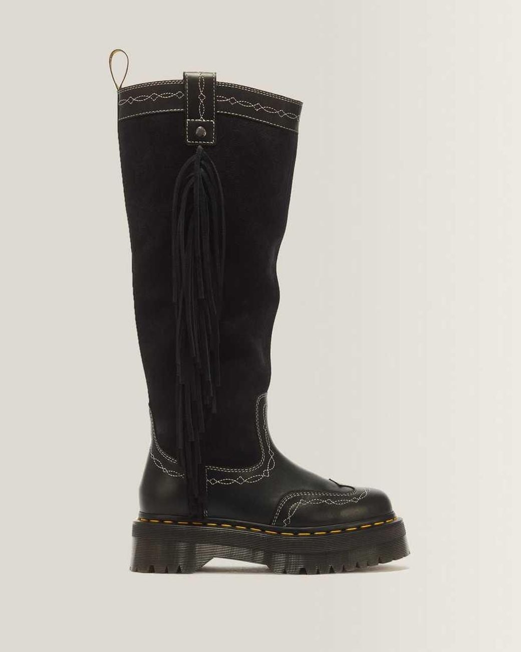 Dr. Martens Black Desert Rodeo Quad Hi Leather & Suede Boots