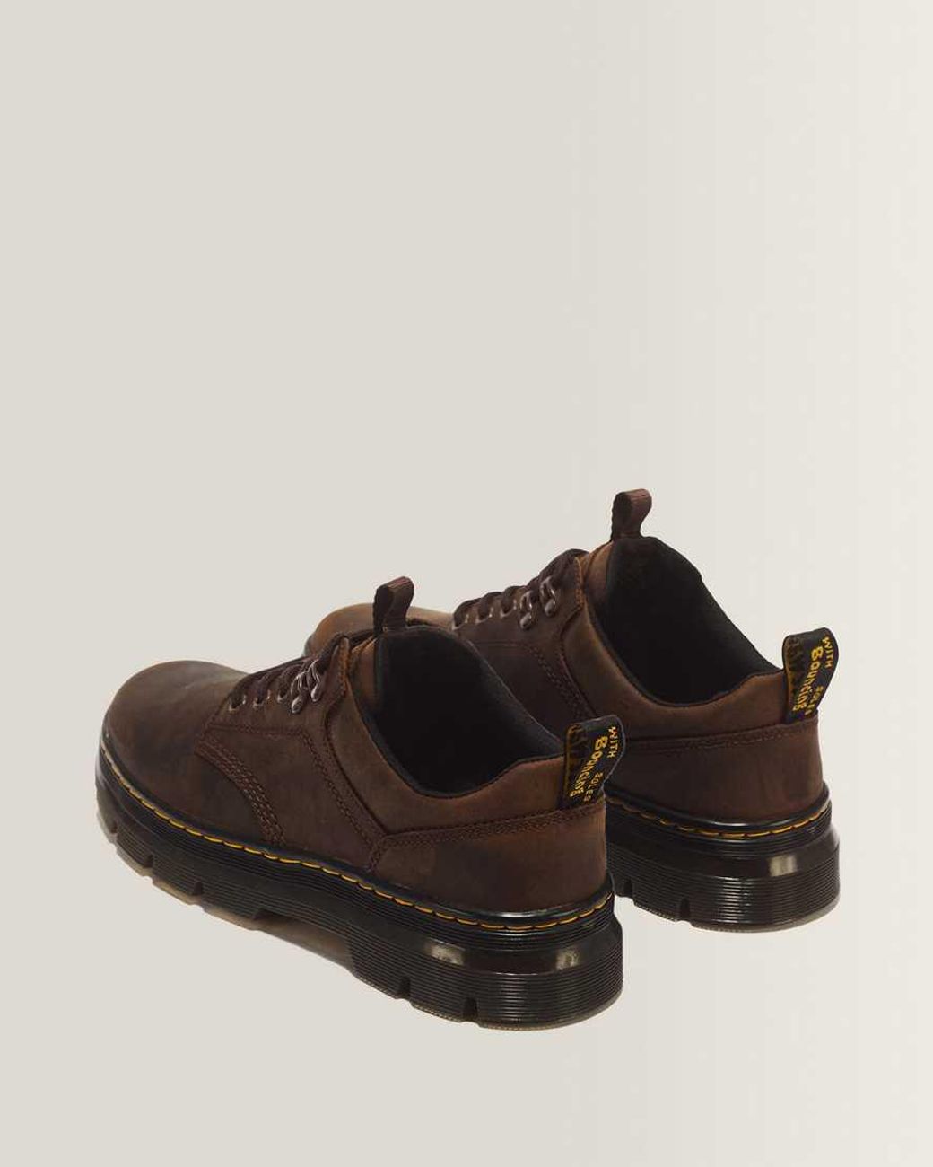 Dr. Martens Black Reeder Crazy Horse Leather Utility Shoes for men