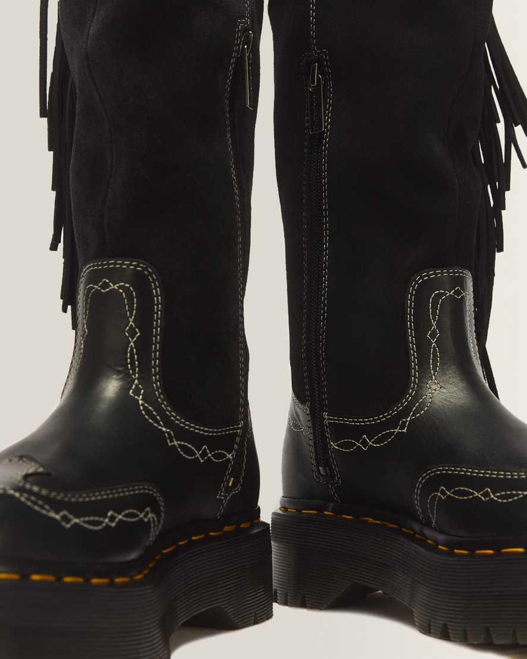 Dr. Martens Black Desert Rodeo Quad Hi Leather & Suede Boots