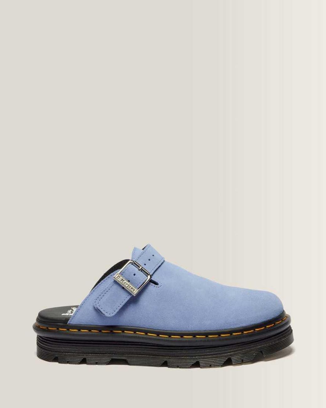 Dr. Martens Blue Zebzag Suede Casual Slingback Platform Mules